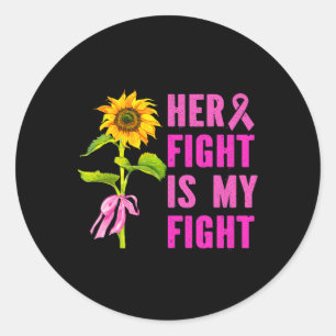 Sticker Rond Son combat est mon combat Conscience du cancer du