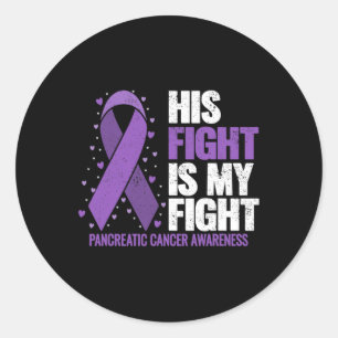 Sticker Rond Son Combat Est Mon Combat Conscience Du Cancer Pan