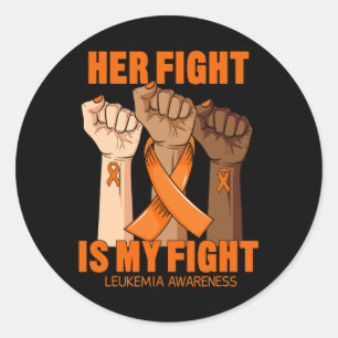 Sticker Rond Son combat est mon combat Leucémie Sensibilisation
