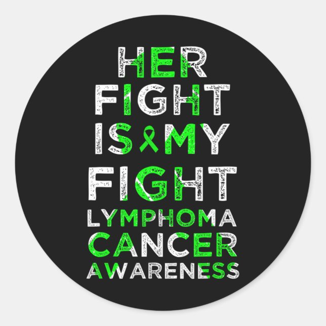 Sticker Rond Son combat est mon combat Lymphome Acteur du cance (Devant)
