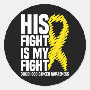 Sticker Rond Son Combat Est Mon Combat Ruban Enfant Cancer Sens