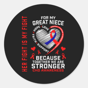 Sticker Rond Son combat Grande nièce Maladie cardiaque congénit