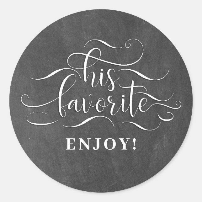 Sticker Rond Son favori - Chalkboard Wedding Favor (Devant)