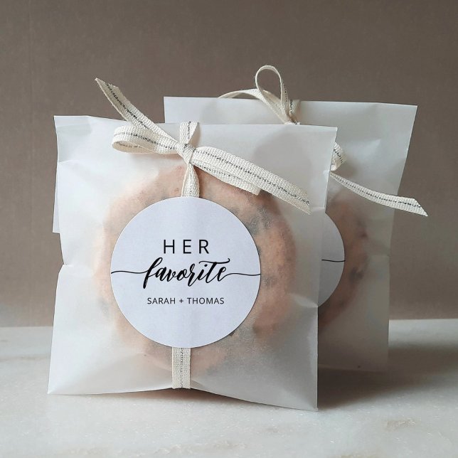 Sticker Rond Son Favori Moderne С alligraphique Favoriser Cadea (Créateur téléchargé)