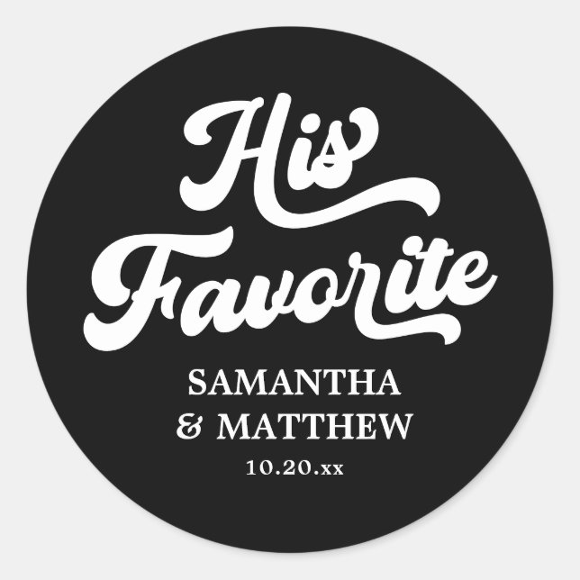 Sticker Rond Son Mariage Black Disco favori (Devant)