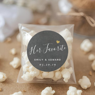 Sticker Rond Son Mariage Personnalisé Favori Favor Chalkboard