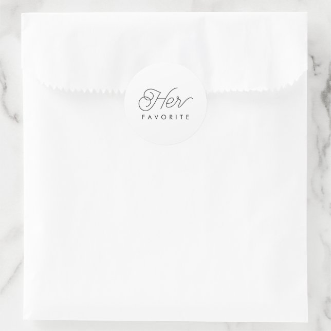 Sticker Rond Son Mariage Préféré Favoriser La Calligraphie Mode (Sac)