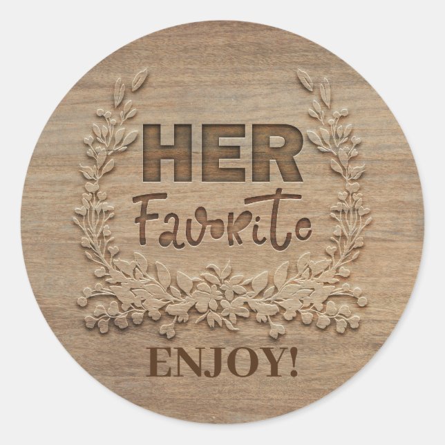 Sticker Rond Son Mariage Rustique favori (Devant)