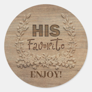 Sticker Rond Son Mariage Rustique Préféré Faveur