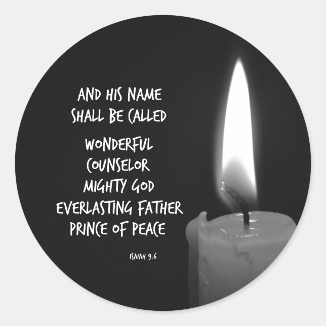 Sticker Rond Son nom sera Prince de la Paix Bible Verse (Devant)