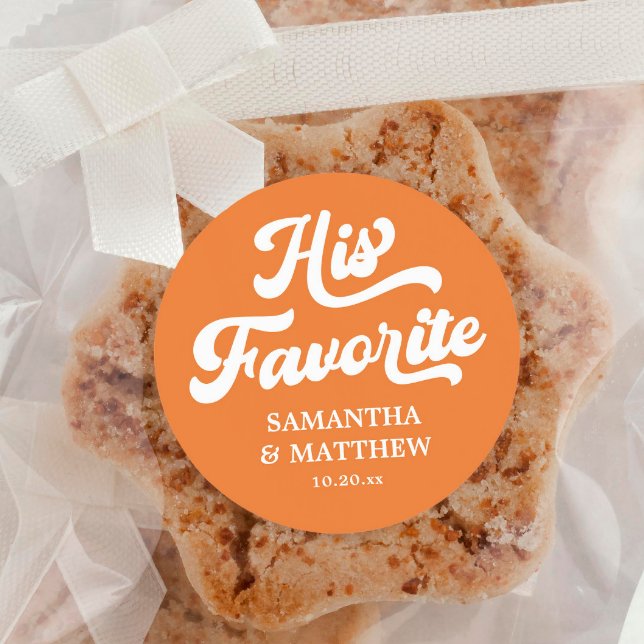 Sticker Rond Son Orange Préféré Boho Retro les années 70 Mariag (Créateur téléchargé)