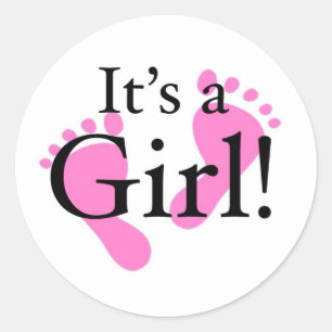 Sticker Rond Son une fille - bébé, nouveau-né, baby shower