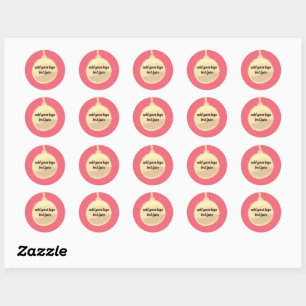 Sticker Rond sonnerie de noël jaune simple