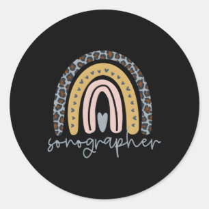 Sticker Rond Sonographer Rainbow Ultrasound Tech