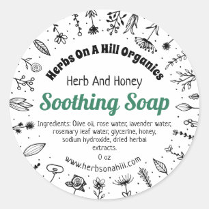 Sticker Rond Soothing Herbal Eco Soap Emballage d'entreprise