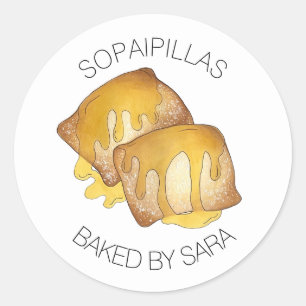 Sticker Rond Sopaipilla Sopapilla Cachanga Sopaipa cuite au fou