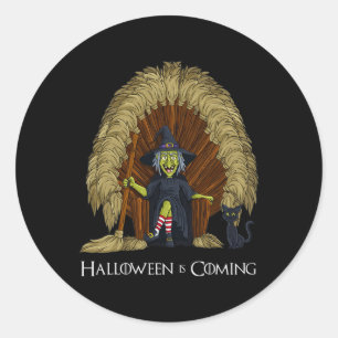 Sticker Rond Sorcière Chambres Trône Amusants Halloween Filles 