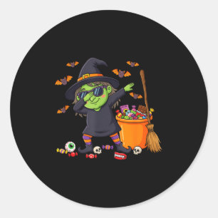 Sticker Rond Sorcière dabbing enfants filles tout-petit drôle h