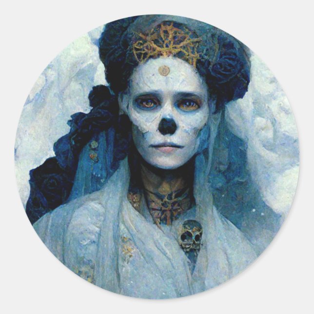 Sticker Rond Sorcière de glace 4 Imaginaires Sci-Fi (Devant)