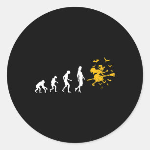 Sticker Rond Sorcière de l'évolution