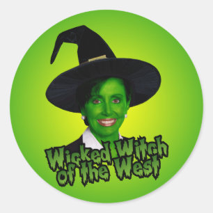 Sticker Rond Sorcière mauvaise de Nancy Pelosi de l'ouest