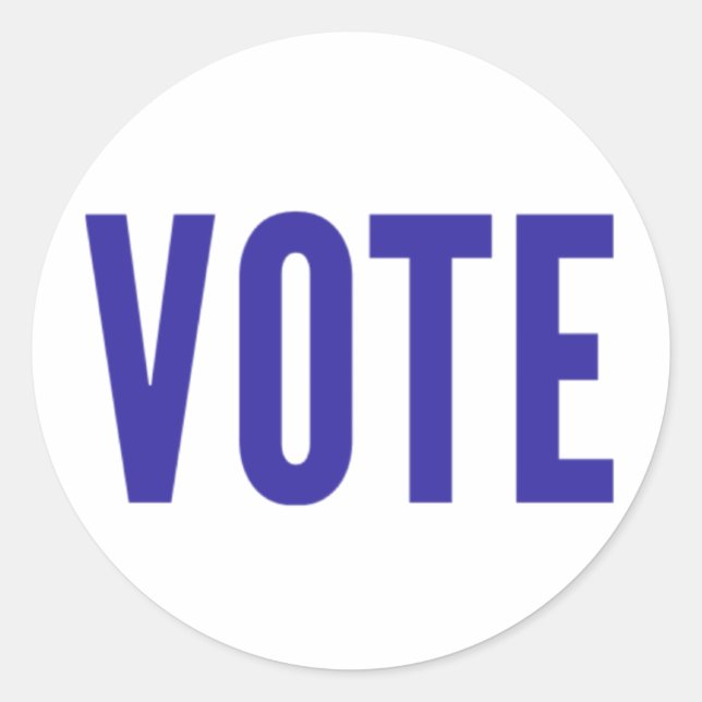 Sticker Rond Sortez du vote : VOTE (bleu) (Devant)