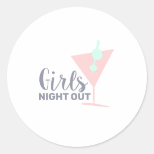 Sticker Rond Sortie nocturne des filles