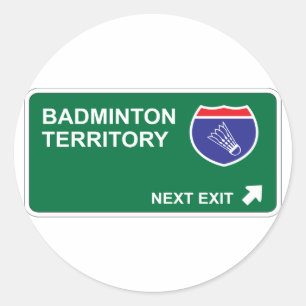 Sticker Rond Sortie suivante du badminton