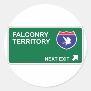 Sticker Rond Sortie suivante Falconry