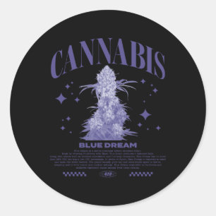 Sticker Rond Souche Hybride Sativa de Noël Blue Dream 