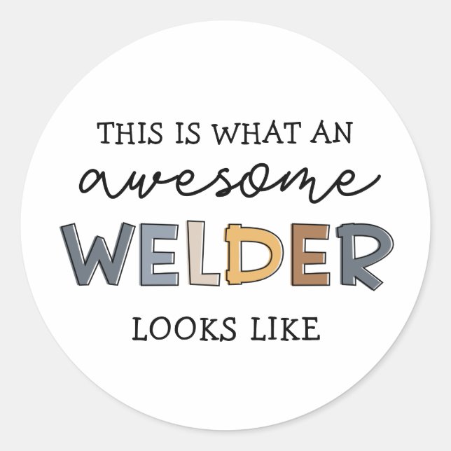Sticker Rond Souder Drôle Awesome Souder Cadeaux (Devant)