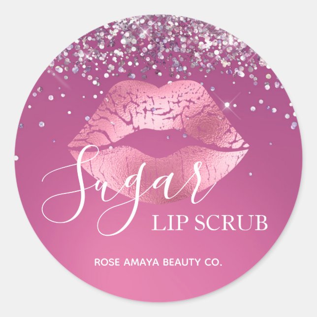 Sticker Rond Sougar Lip Scrub Bourgogne Élégance Parties scinti (Devant)
