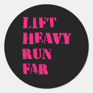 Sticker Rond Soulever lourd courir loin Sport Fitness Hybride C