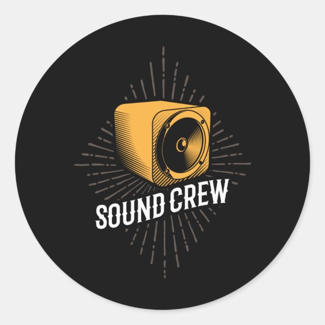 Sticker Rond Sound CREW Sound Guy Audio Technicien (Devant)