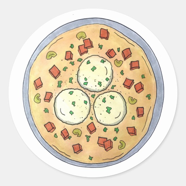 Sticker Rond Soupe de bal Matzo Matzah Cuisine juive Pâque (Devant)