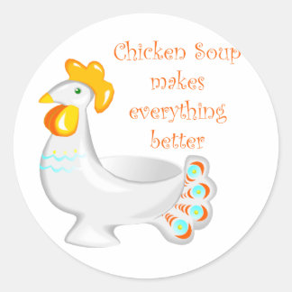 Sticker Rond Soupe de poulet