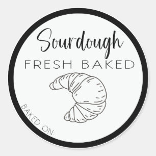 Sticker Rond SOURDOUGH CROISSANT étiquette, croissants maison