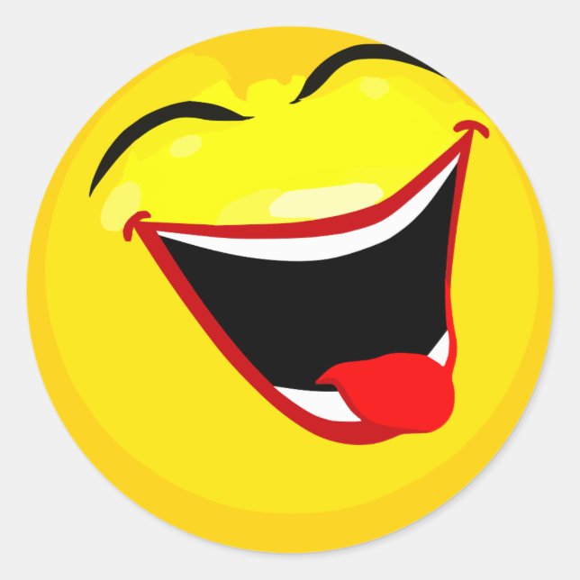 Sticker Rond souriant-souriant-heureux (Devant)