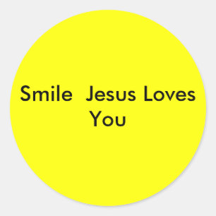 Sticker Rond Souriez Jésus vous aime