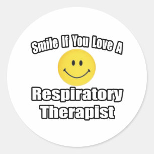 Sticker Rond Souriez Si Vous Aimez Un Thérapiste Respiratoire