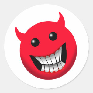 Sticker Rond Sourire diabolique