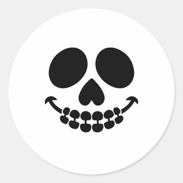 Sticker Rond Sourire effrayant. (Devant)