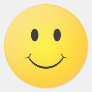 Sticker Rond Sourire jaune
