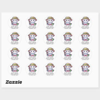 Sticker Rond Sourires plantes, rires de croissance, amour de ré