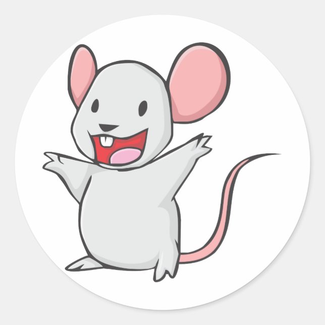 Sticker Rond Souris (Devant)