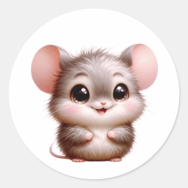 Sticker Rond Souris bébé (Devant)