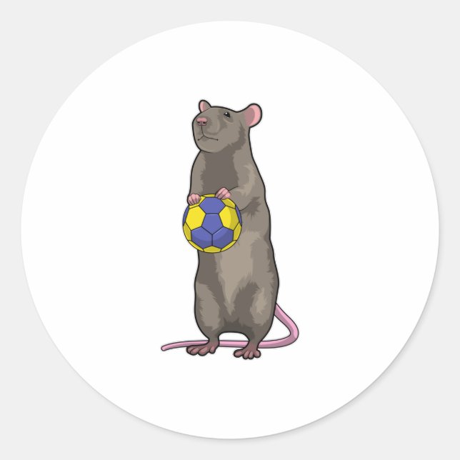 Sticker Rond Souris de Handball Sports (Devant)