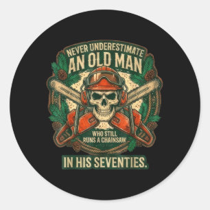 Sticker Rond Sous-estimer un homme qui dirige Chaigovernment