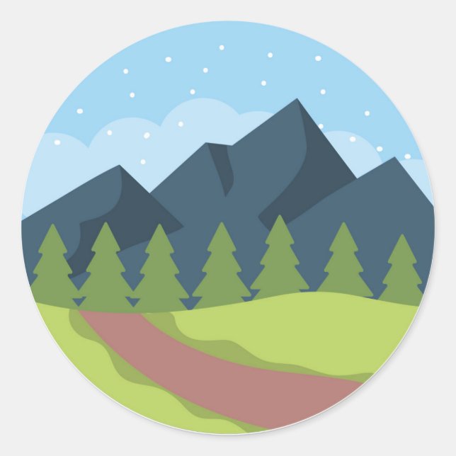Sticker Rond Sous la colline (Devant)