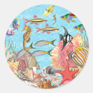 Sticker Rond Sous la mer